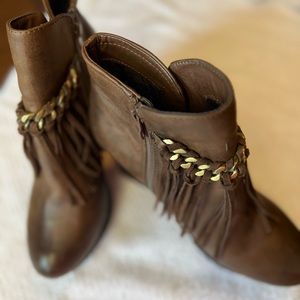 Sbicca Brown Wedge Booties size 8.5